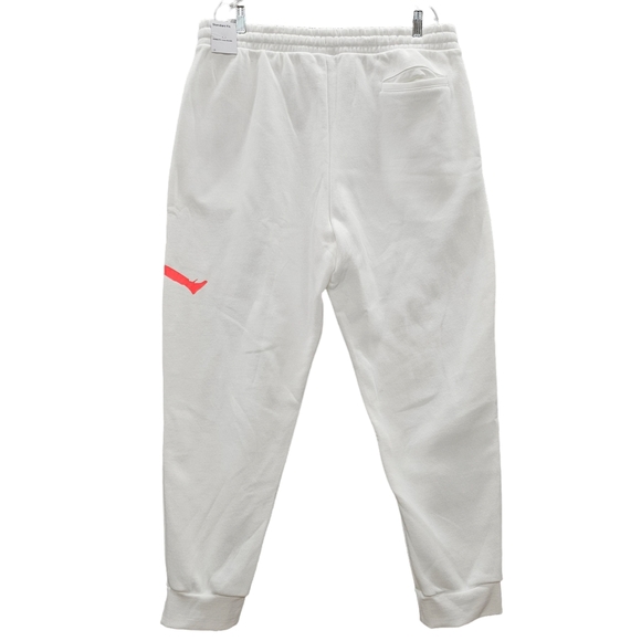 NWT Nike Air Jordan Fleece Joggers Mens Size 2XL White Orange Jumpman Drawstring - Picture 2 of 13